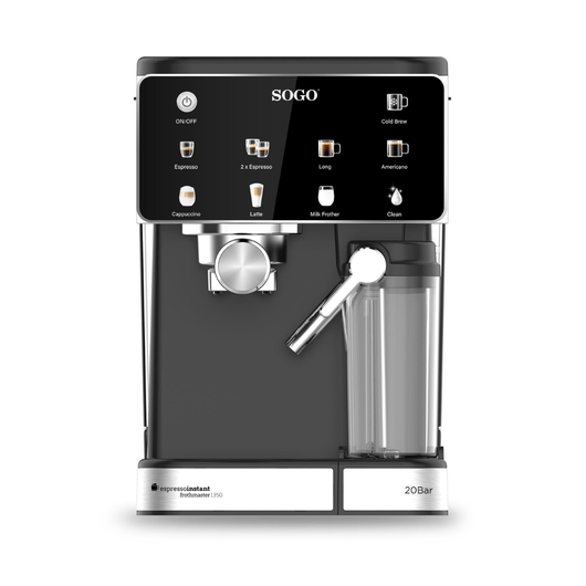 Macchina Caffè Espresso 4 in 1 Digitale 20 Bar – Montalatte Cappuccino, Cialde ESE, Macinato, Pompa Ital. Thermoblock