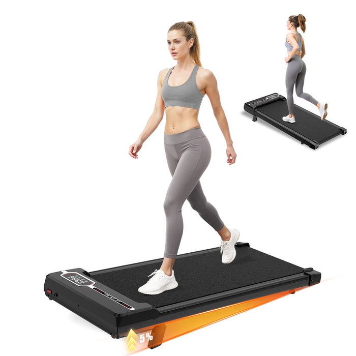 Tapis roulant con inclinazione - Tapis Roulant Salvaspazio 1-8KM/H - Walking Pad con 5 Ammortizzazione e Motore Silenzioso da 2,5 CV - Carico Massimo 120KG, Noir