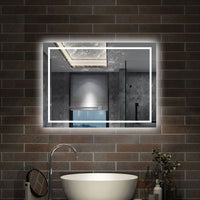 80 x 60 cm,AICA Specchio da Bagno LED con Luce, memoria, antiappannamento,CRI>90,autospegnimento,interruttore touch