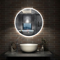 specchio 70 cm rotondo con luce led antiappannamento e touch