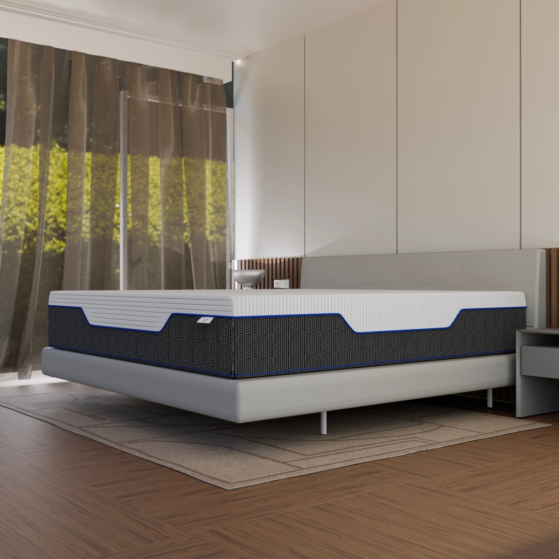 Materasso Queen Memory foam 170x190 a 1600 Molle Insacchettate Hybrid; memory foam; con 7 zone di comfort; ortopedico; "Pascià"