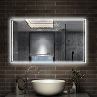 140 x 80 cm,AICA Specchio da Bagno LED con Luce, 3 Colori Regolabili,Blue tooth,orologio,memoria, antiappannamento,CRI>90,autospegnimento