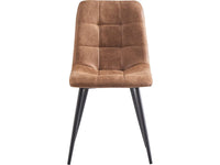 Set 2 Sedie Vintage in Tessuto Marrone per Sala da Pranzo Habitat et Jardin