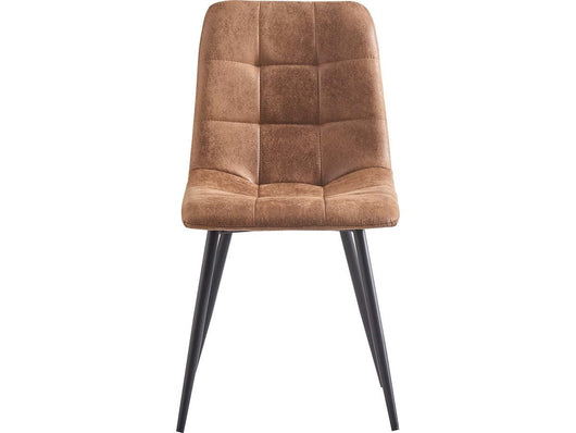 Set 2 Sedie Vintage in Tessuto Marrone per Sala da Pranzo Habitat et Jardin