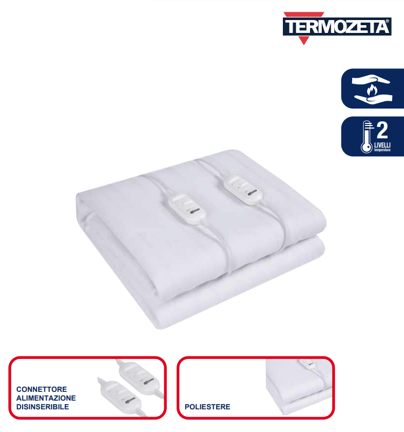 Coperta Termica Elettrica Scaldaletto Scaldasonno Matrimoniale Termocoperta 120w
