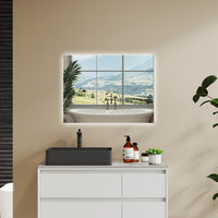 AICA SPECCHIO DA BAGNO CON LED, 80x60cm, Antiappannamento, 3 Temperature Colore, Retroilluminato