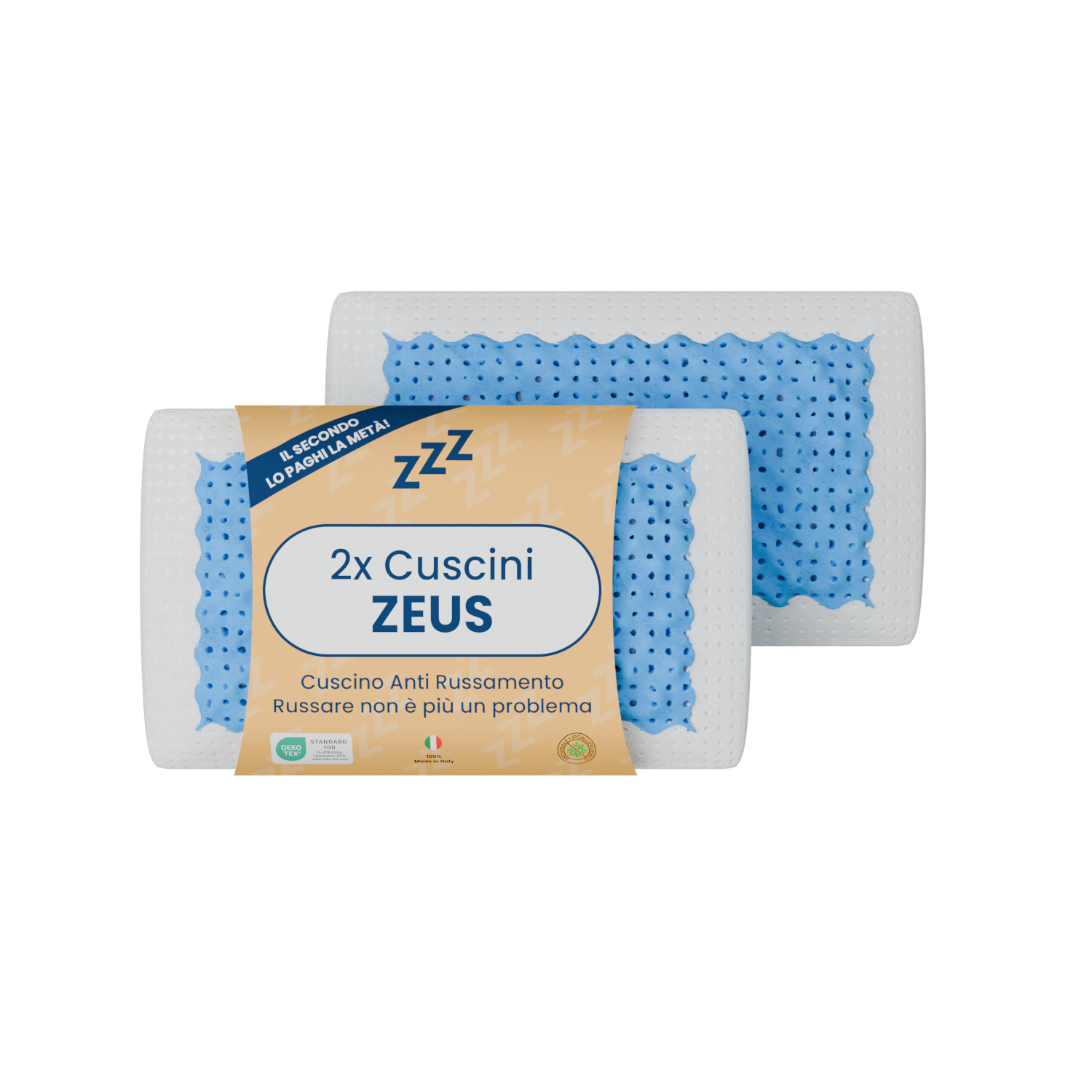 Coppia | Cuscino - AntiRussamento - Russare non è più un problema - Zeus -  72x42x12cm