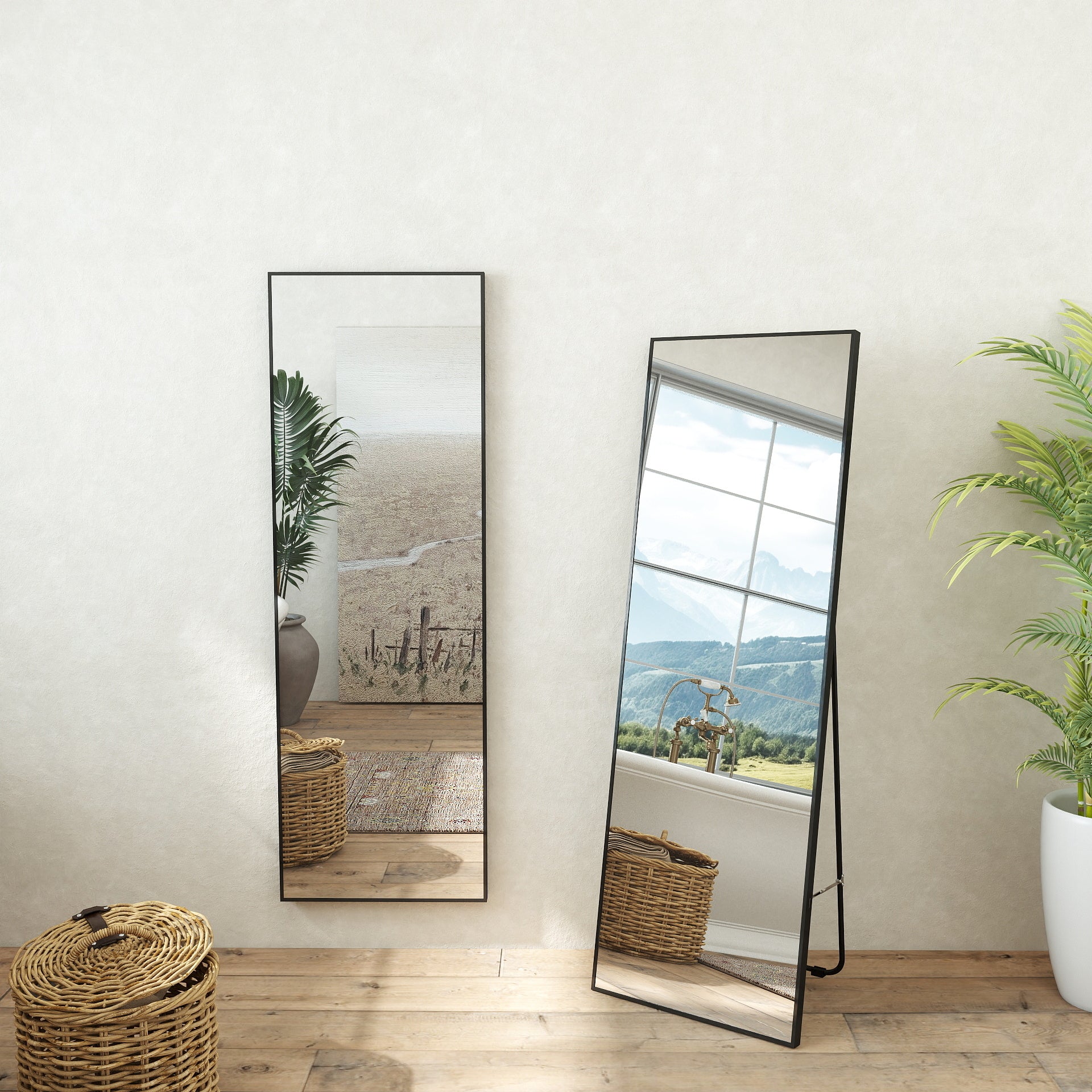 Specchio a corpo intero 150x50cm, design moderno e adatto per svariate scenari.