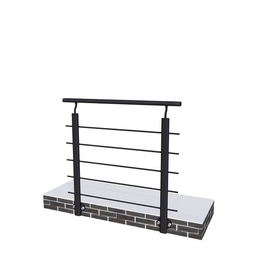 Ringhiera Balaustra in Alluminio Nero Opaco 100x100cm per interni ed esterni a Fissaggio a Parete