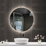 Aica Specchio da bagno a LED + Diametro 100cm + Disappannamento + Funzione Memoria + Estetica Elegante