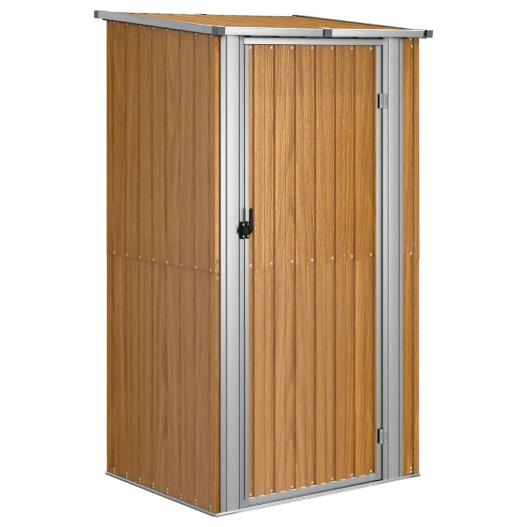 Casetta da giardino cabina ripostiglio casetta da esterno robusta casetta per attrezzi 118,5 x 97 x 209,5 cm acciaio zincato marrone 02_0022266