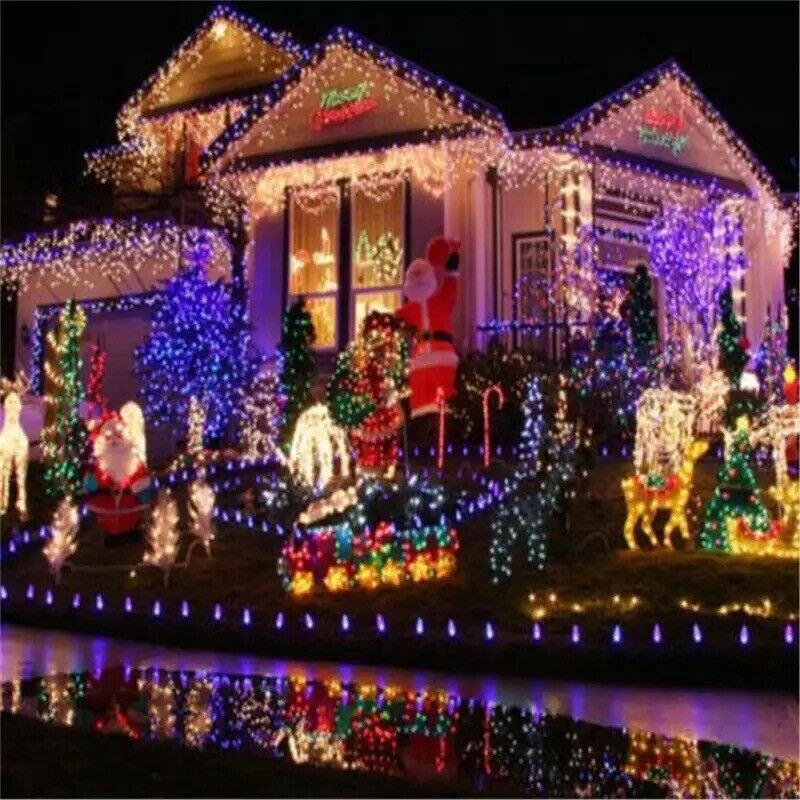 Catena Luminosa da esterno smart bluetooth luci natalizie da 120 led multicolor