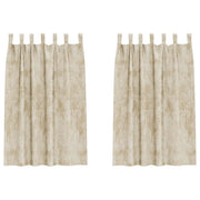 Tende in Velluto con tende 2 pz Crema 175 x 140 cm Velluto