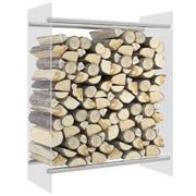 Porta Legna-Contenitore per Legna Trasparente 80x35x100 cm in Vetro Temperato