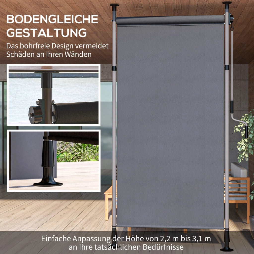 Tenda da sole verticale 150 x 220-310 cm grigio scuro
