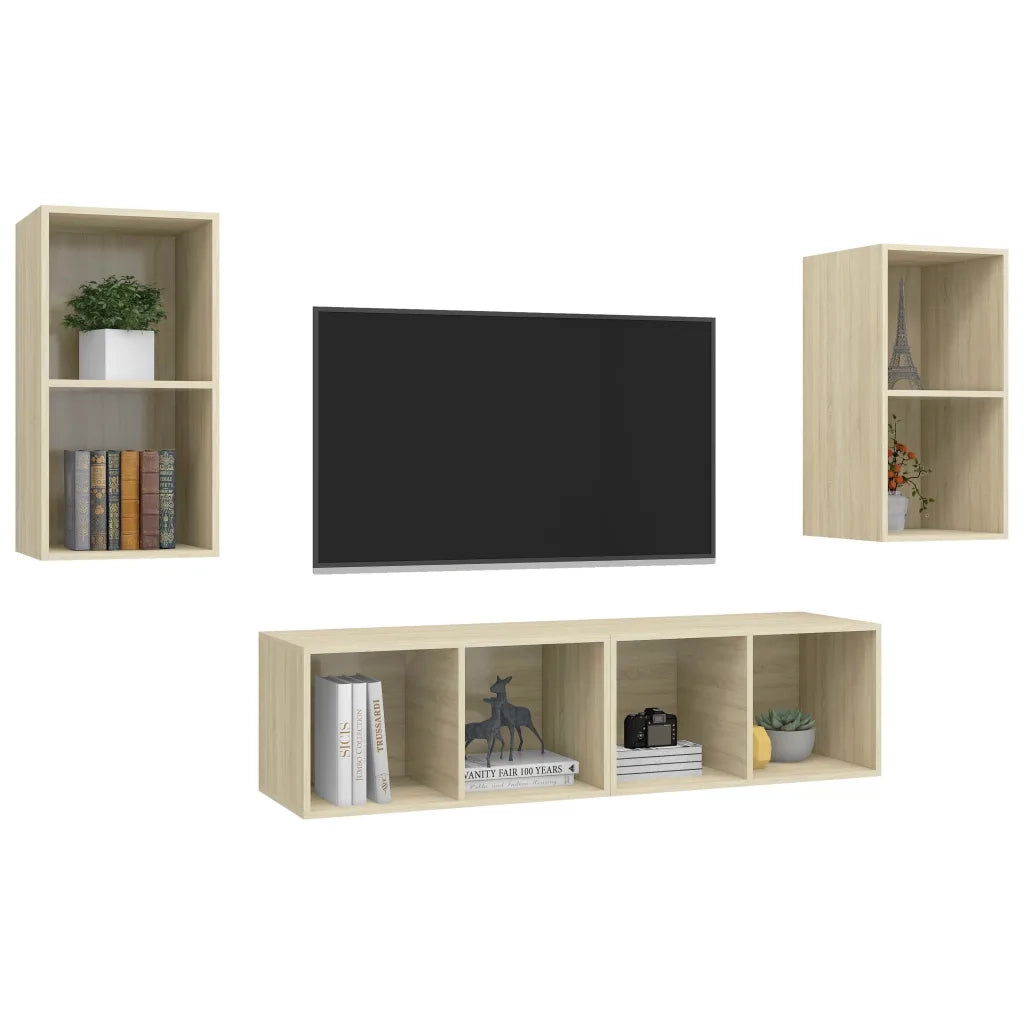 Mobile TV a Parete 4 pz Rovere Sonoma in Truciolato cod mxl 27161