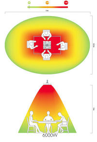 Stufa Elettrica ad Infrarossi da Parete o Soffitto 51,5x49,6x31,3 cm 6000W Moel Hathor 79304