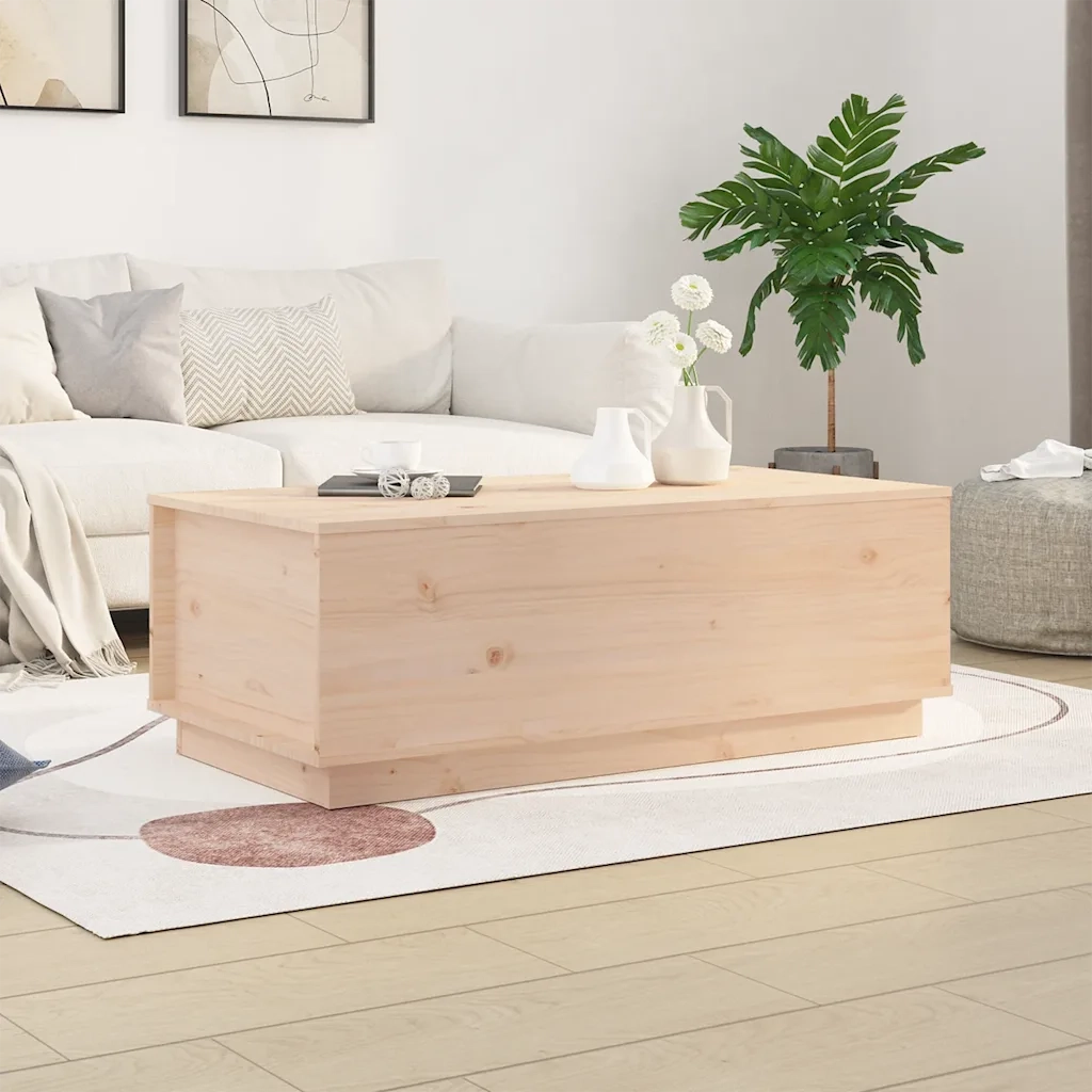 Tavolino da Salotto 100x50x35 cm in Legno Massello di Pino 813420