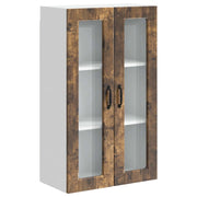 Pensile da cucina | Mobile in vetro da parete PORTO Rovere fum¨¦ 60 x 31 x 100 cm