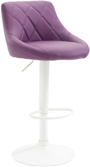 Sgabello Lazio in similpelle viola,bianco