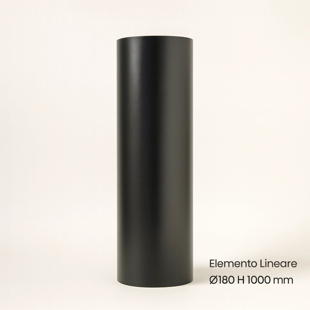 Tubo lineare arredo canale da fumo stufa a pellet sistema scarico diametro 180mm *** misura h 1000 mm, confezione 1