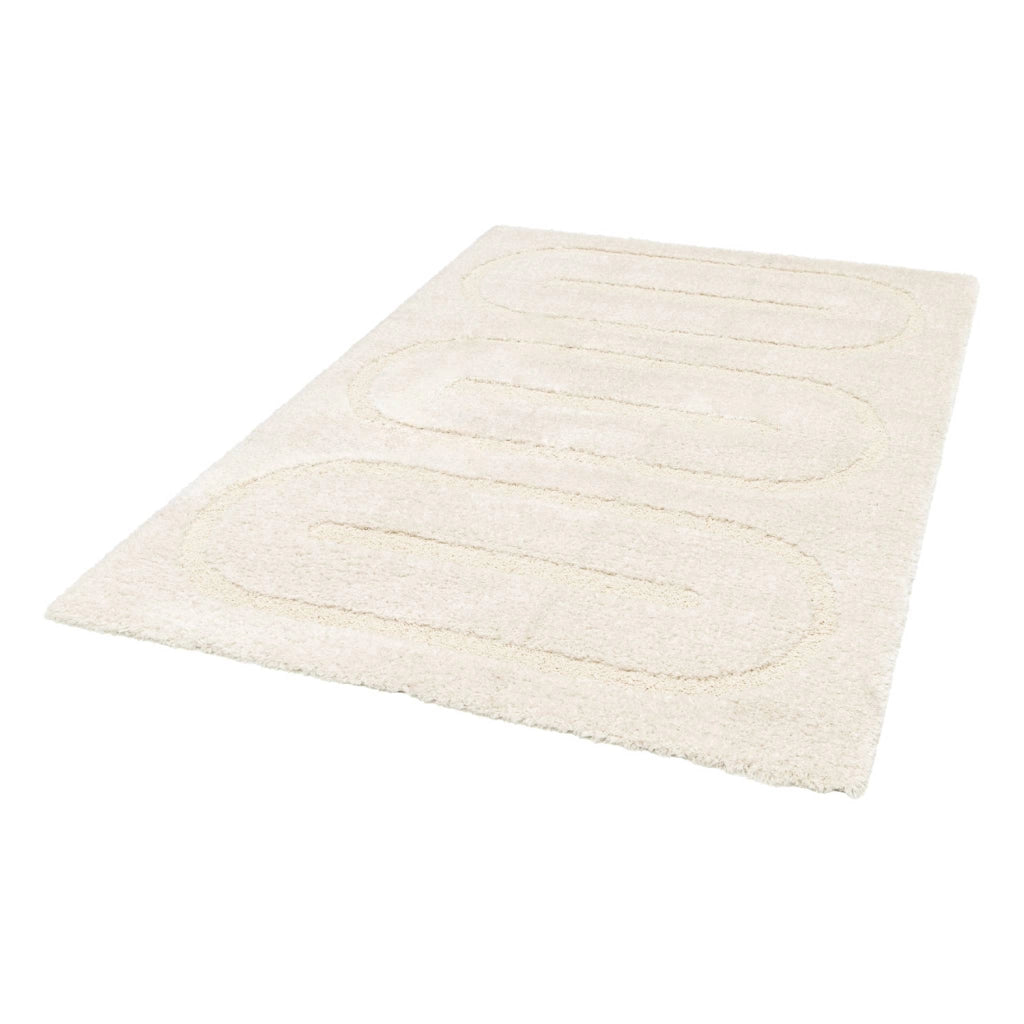 Tappeto da interno con motivi geometrici crema
