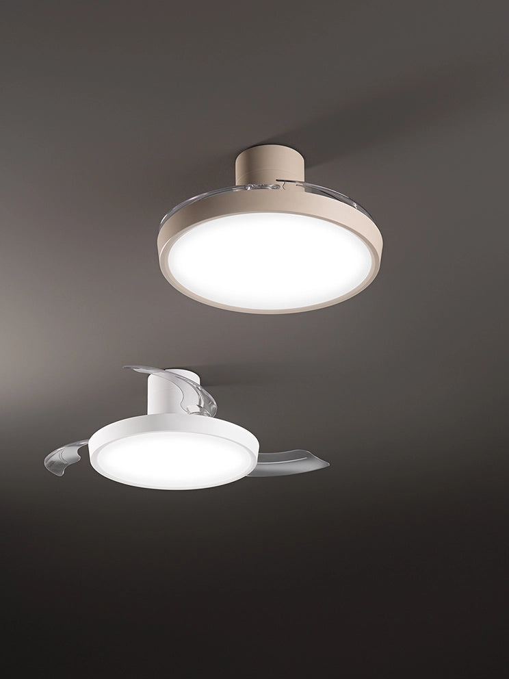 Ventilatore da Soffitto con Pale a Scomparsa Colore Bianco, Motore DC 40W, LED 30W Dimmerabile con Telecomando e Inversione di Marcia - Perenz
