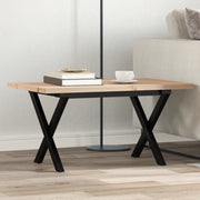 Tavolino Salotto Telaio a X 80x50x40,5 cm Legno Pino e Acciaio 3282750