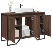 Mobile Lavabo Bagno-Armadietto da bagno Rovere Marrone 91x35x60cm in Truciolato 661670