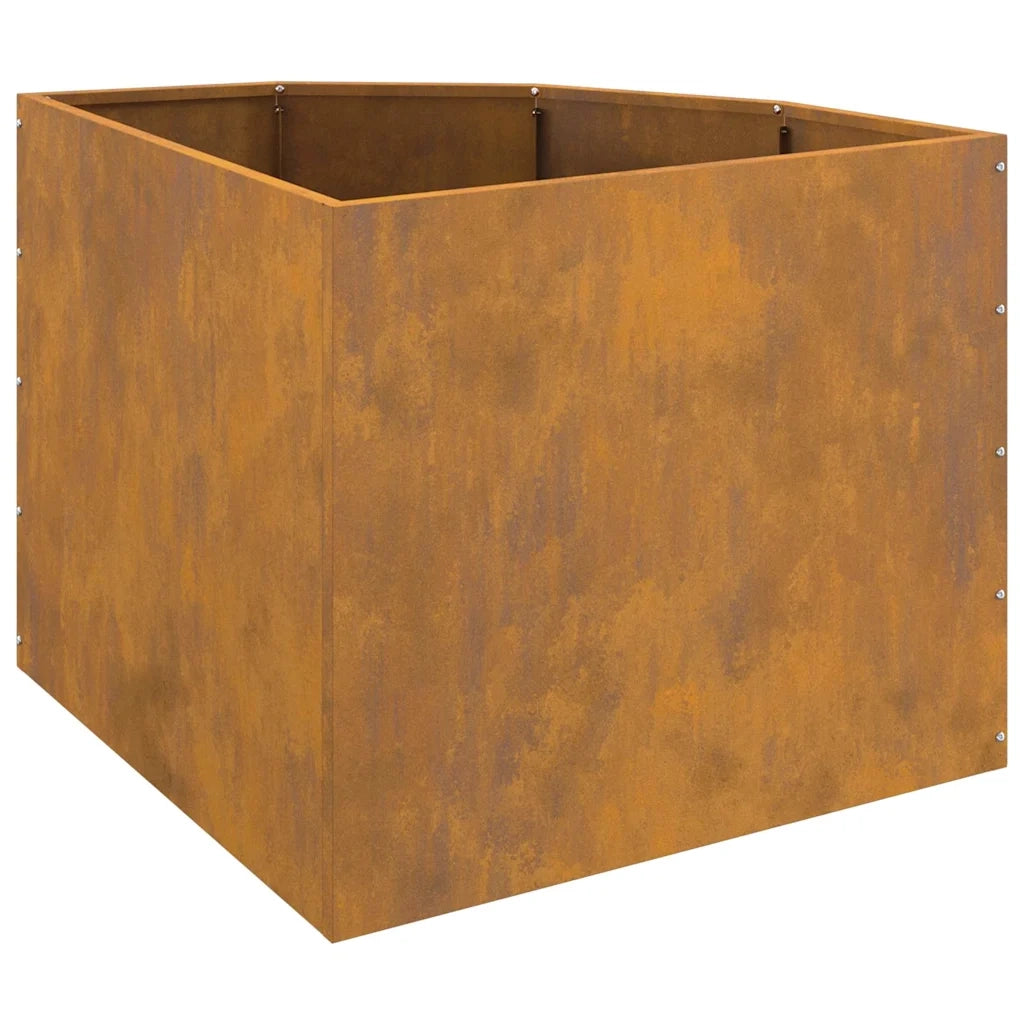 Vaso d'angolo-Fioriera-Contenitore per Piante Ruggine 60 x 60 x 50 cm acciaio corten