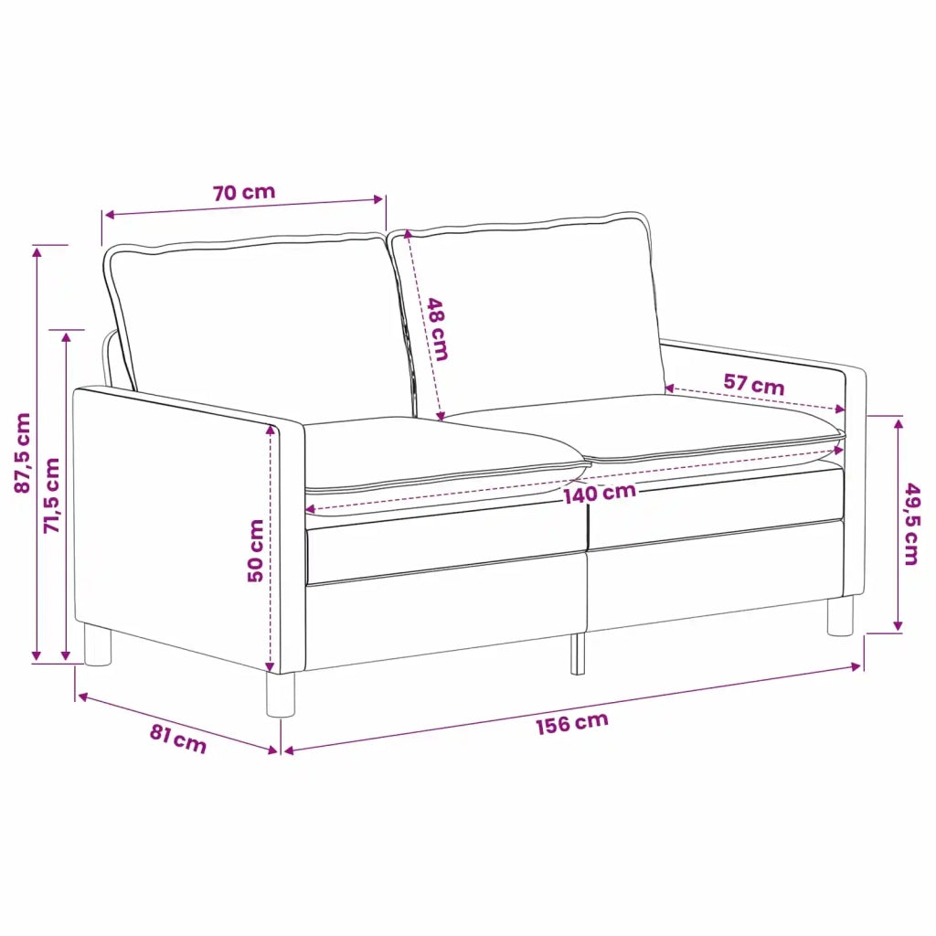 Divano | Divano da soggiorno | Sofa Blu navy 156 x 81 x 87,5 cm Poliestere