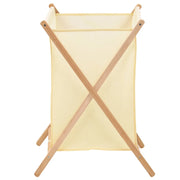 Portabiancheria in Legno di Cedro e Tessuto Beige 42x41x64 cm CFW4951017