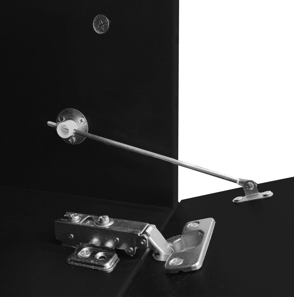 Mobile porta TV estensibile e girevole 140-260 cm effetto marmo bianco e nero