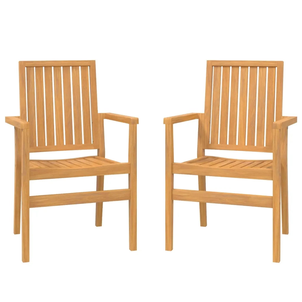 Sedie da Giardino Impilabili 2 pz 56,5x57,5x91 cm Massello Teak 364404