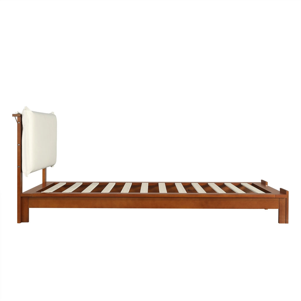 Letto Singolo Imbottito con Testiera ¨C MINIMAL ¨C Pino/Multistrato, Marrone Scuro, 90x200