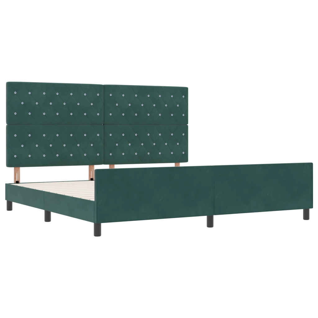 Struttura Letto Verde Scuro 200x200 cm in Velluto