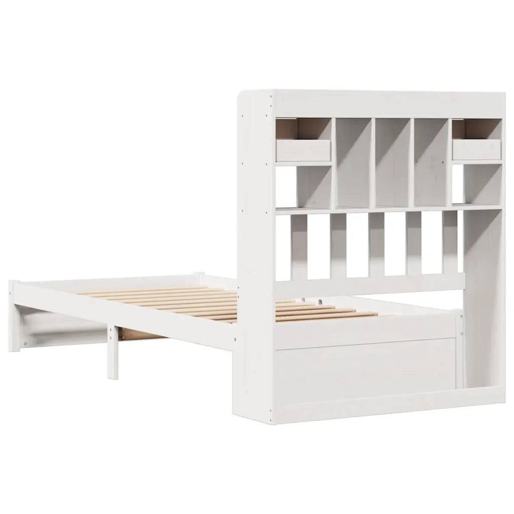 Letto con Libreria senza Materasso 75x190 cm in Legno Pino