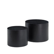 Tavolini da salotto impilabili set di 2 con piano resistente e angoli arrotondati per soggiorno; nero; 55×55×46 cm
