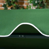 Dondolo da Giardino 3 Posti in Acciaio e Teslin con Tetto Parasole, 172x110x153 cm, Bianco e Verde