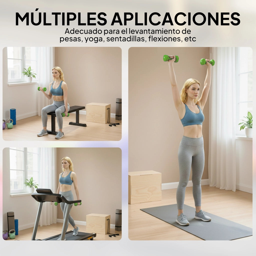 Set di 8 manubri esagonali 20 kg ¨C Minimal ¨C 4 paia 4 kg 3 kg 2 kg 1 kg neopreno antiscivolo