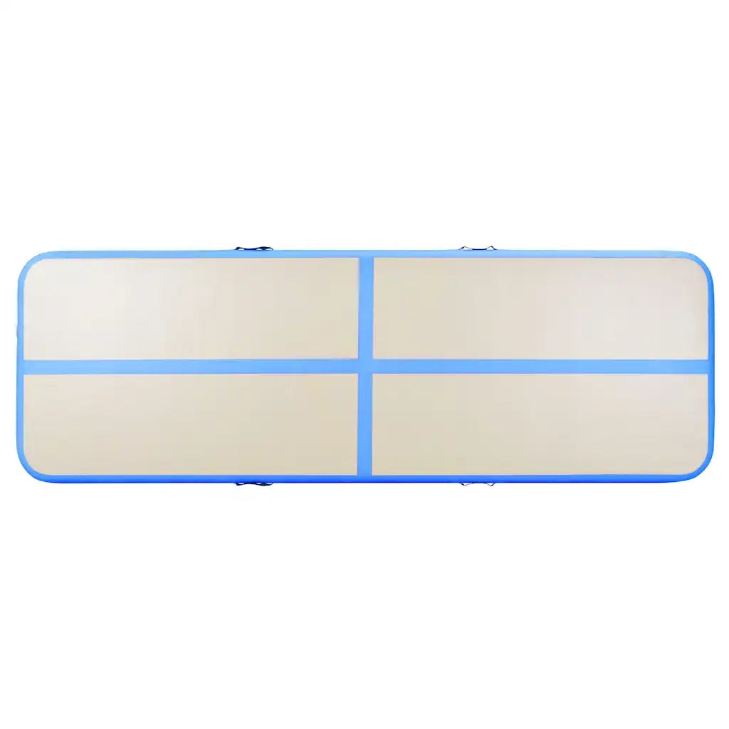 Tappetino Ginnastica Gonfiabile con Pompa 600x100x10 cm PVC Blu 91922
