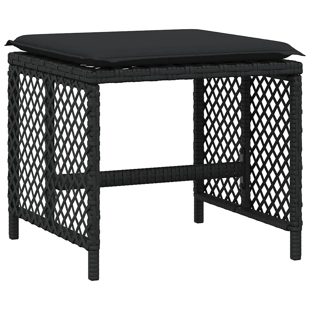 vidaXL Set da Pranzo da Giardino 11 pz con Cuscini in Polyrattan Nero