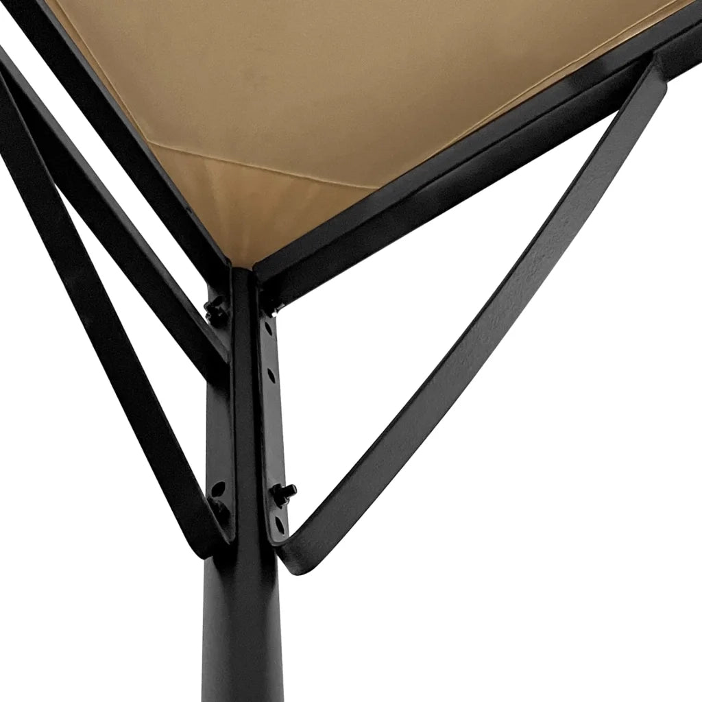 Tettoia Tortora 4x3 m 180 g/m2 Tessuto e Acciaio CFW2969005