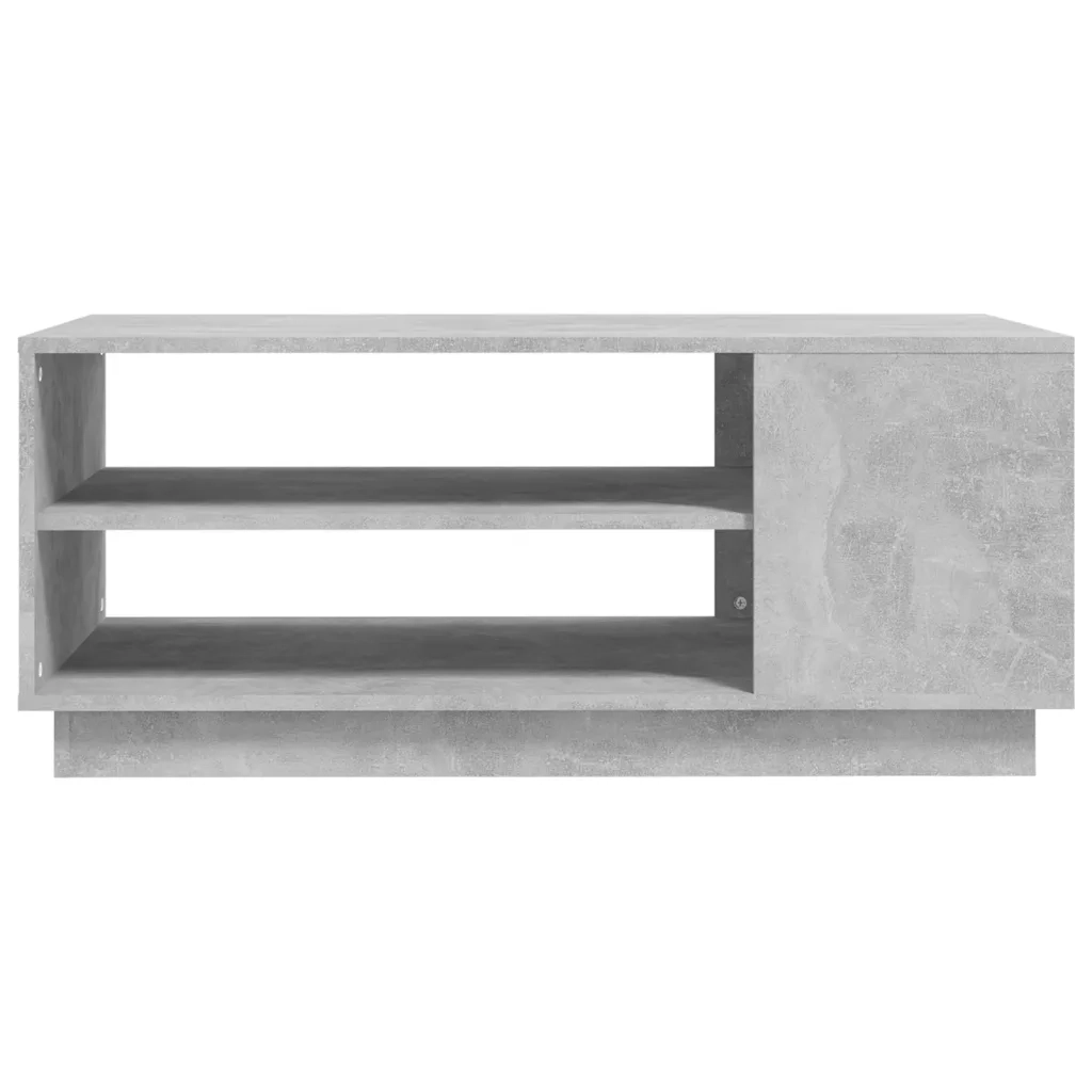 Tavolino da Salotto-Tavolino da soggiorno-Tavolo Grigio Cemento 102x55x43 cm in Truciolato