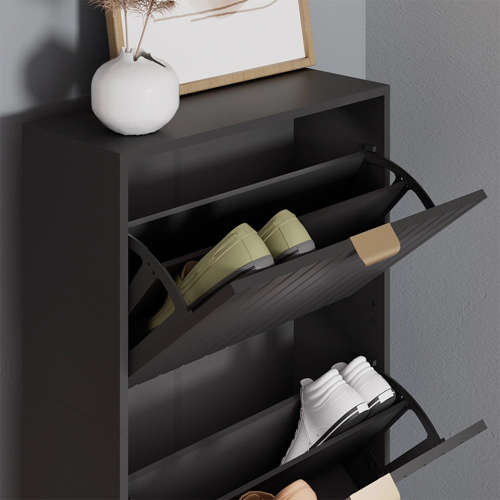 Vicco Armadio per le scarpe Nero 60 x 128.5 cm 3 scomparti