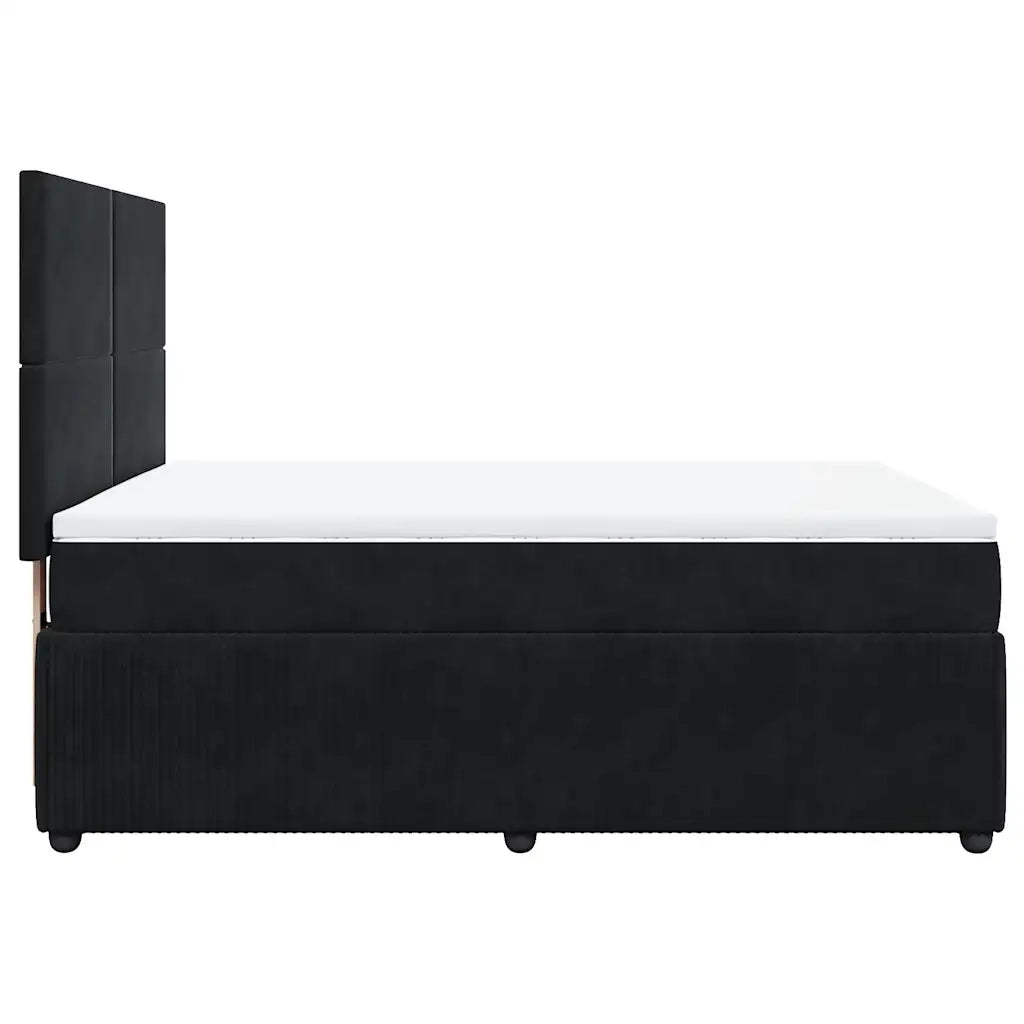 Giroletto a Molle con Materasso Nero 140x190 cm in Velluto 3294630