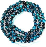 Armband con perle di pietra blu, decorazione DIY con forma di tigre, energia yoga, collana blu cielo con perle naturali.
