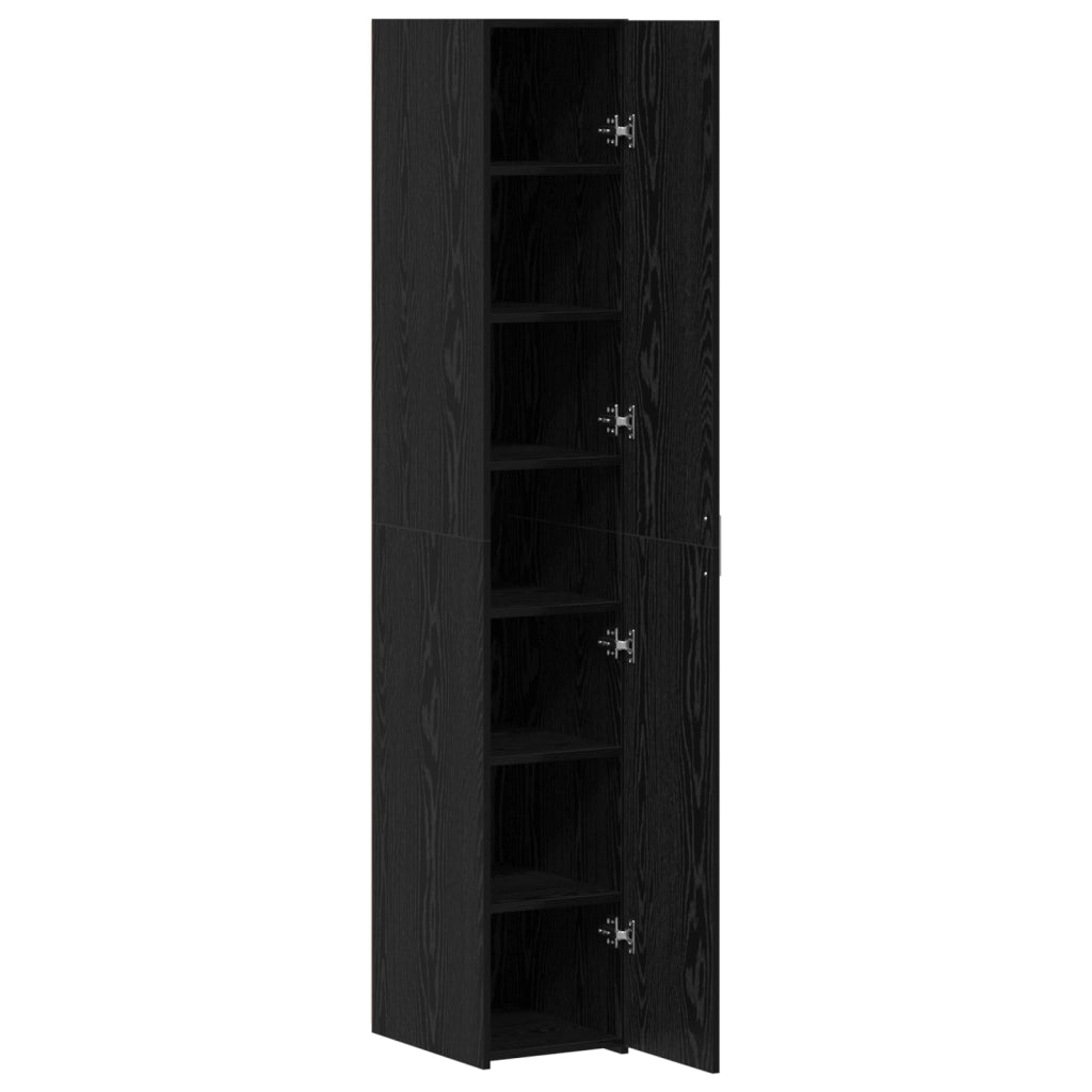 Highboard Rovere Nero 30x42.5x185 cm Legno di ingegneria