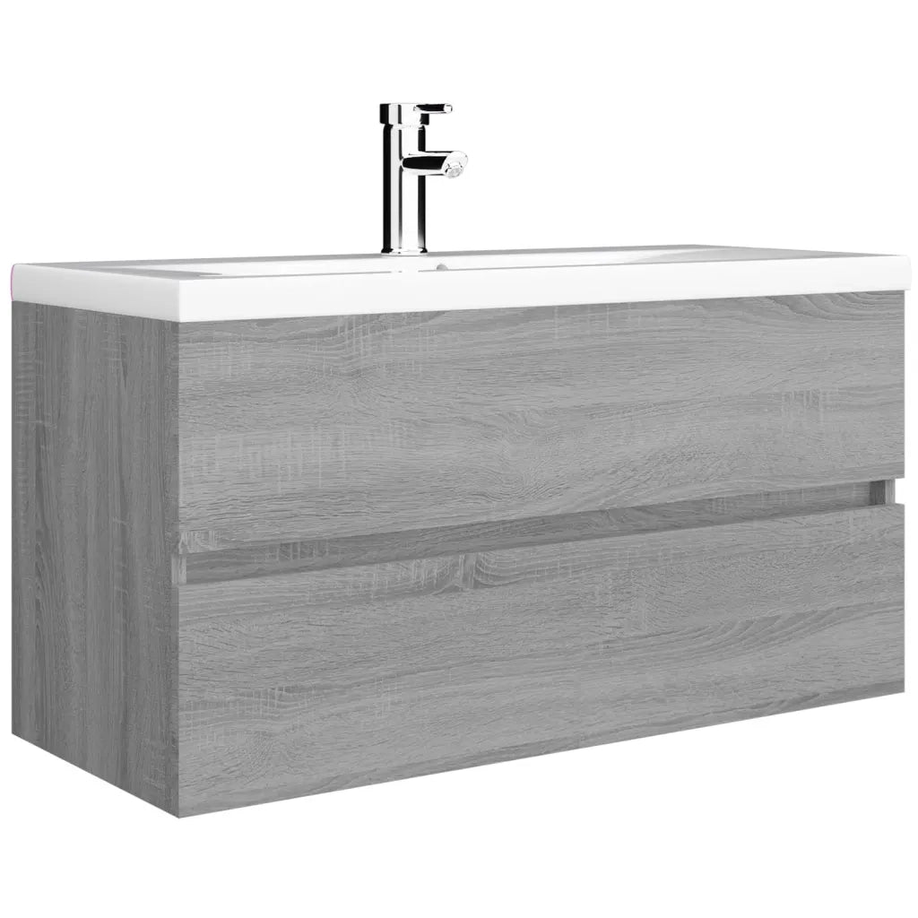 Mobile Sottolavabo Grigio Sonoma 90x38,5x45cm Legno Multistrato 815655