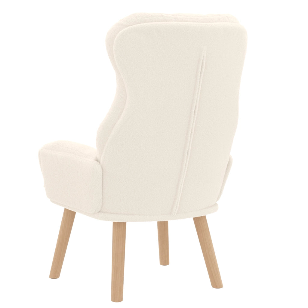 Poltrona Rilassante  in Tessuto Simil Lana Riccio Color Crema